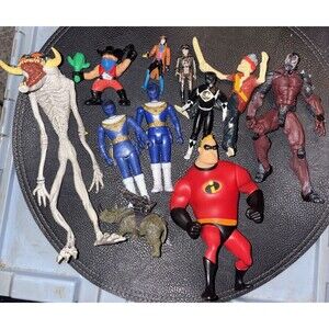 11 Assorted Vintage Figures Toy Biz, Mcfarlane Act, Fisher Price, Spawn Violator